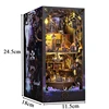 NEW DIY Book Nook Wooden Miniature Model Kit Magic Pirate Ship Bookend 3D Puzzle with Light Bookshelf Home Decor Friends Gifts 6