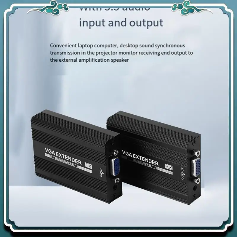 150M VGA 네트워크 익스텐더 RJ45 VGA 익스텐더 오디오 송신기 수신기 POE 전원 공급 장치 US 플러그 1Set