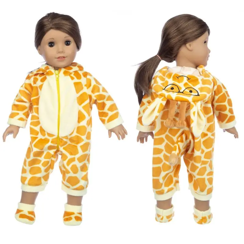Neue Tierpyjamas für 18-Zoll-American Girl Doll 45 cm unsere Generation Doll, Mädchenpuppenkleidung und Accessoires – Detail 7