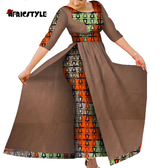 African Women's Dress Bazin Riche Traditional Ankara Print Lady Dress with Skin Fashion Robe Afrcaine Femme Lady Evening Gowns 13