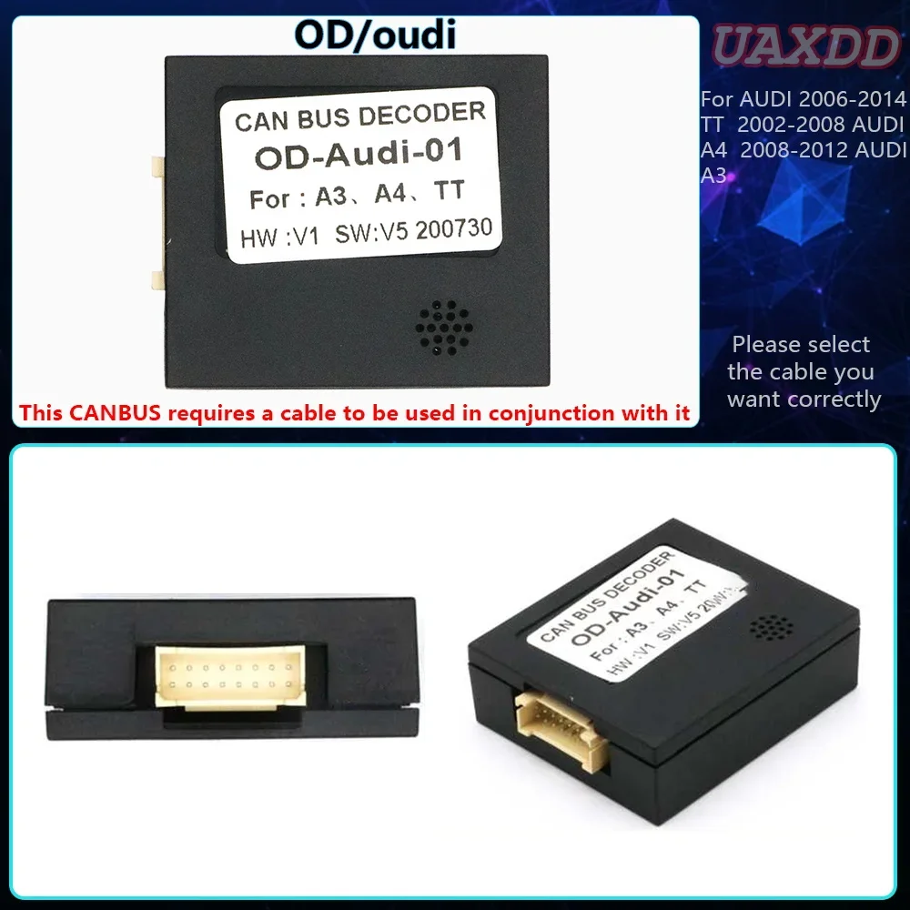 Universal 2 Din Car Android Adapter Dashboard Decoder with CAN Bus Integration and Cable Harness