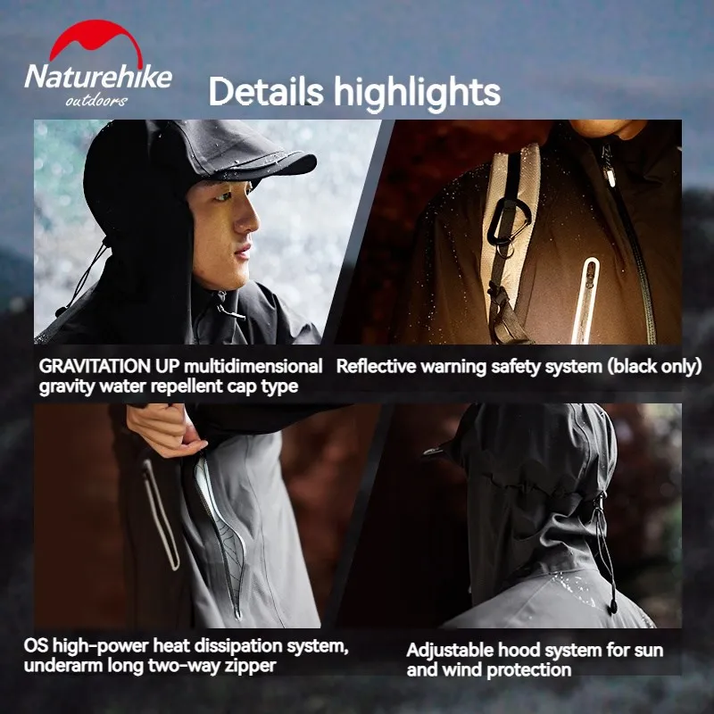 Naturehike Outdoors Ultralight Hard Shell Hooded Jacket Warm Waterproof Camping Climb Coat Breathable Wear-resistant Men Women 4