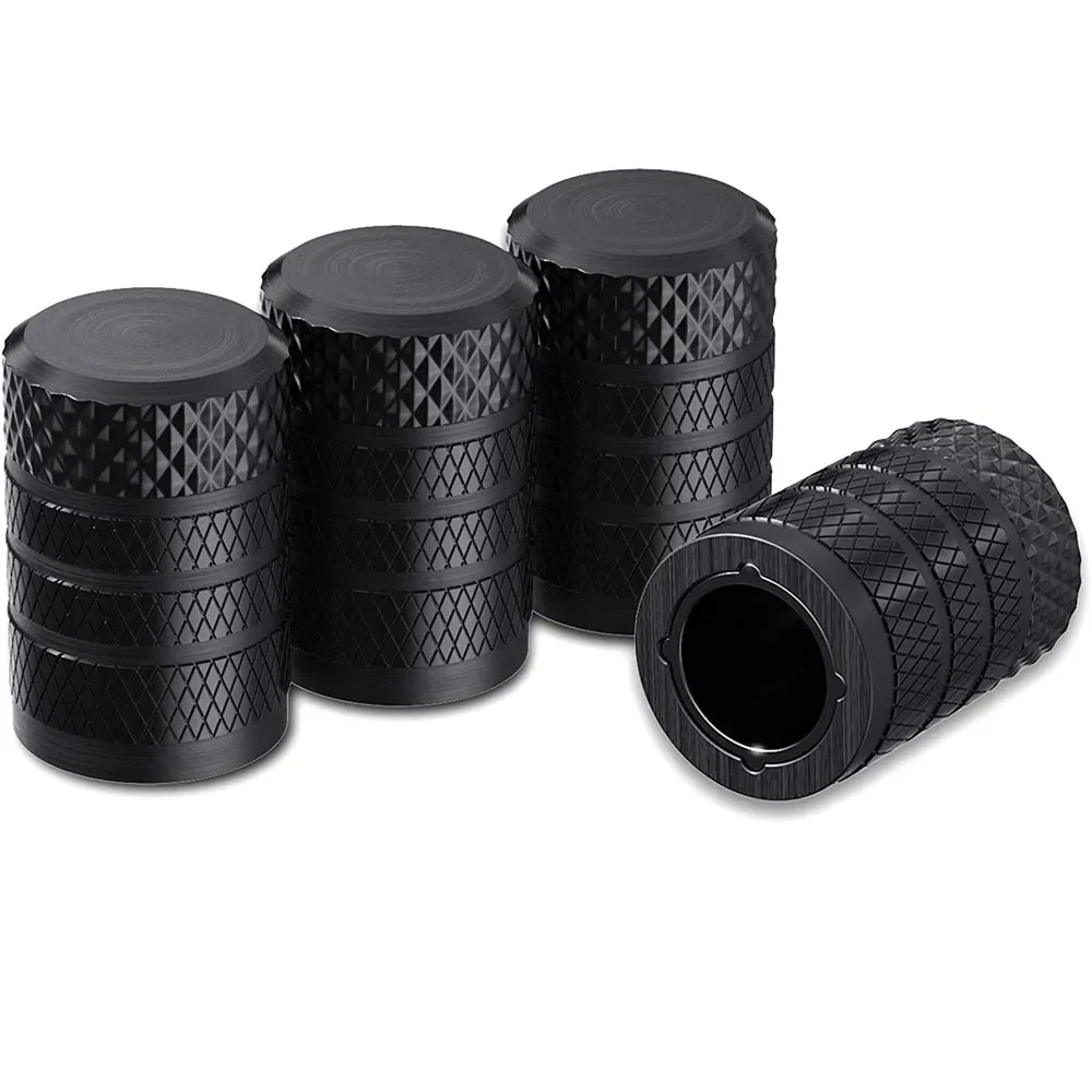 Premium Aluminum Tire Valve Stem Caps - Set of 4 - Corrosion Resistant Covers