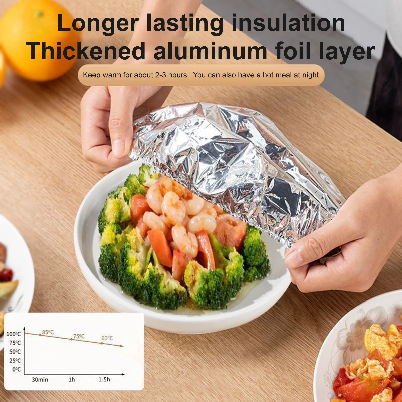 10pcs Aluminum Foil Fresh-Keeping Cover Household Reusable Heated Aluminum Foil Film Insulation Cover Bowls And Dishes Universal
