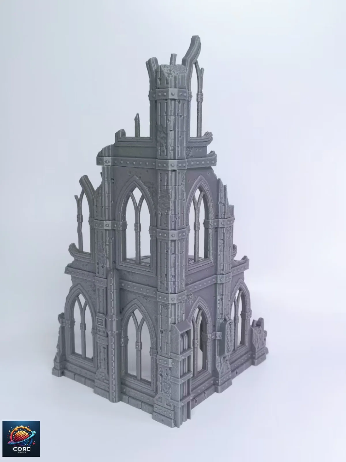 Gothic Sci-Fi Wargame 3D Printed Ruined Building Model Hammer 40K Magic Realms Vintage Fsy Architectural Structure