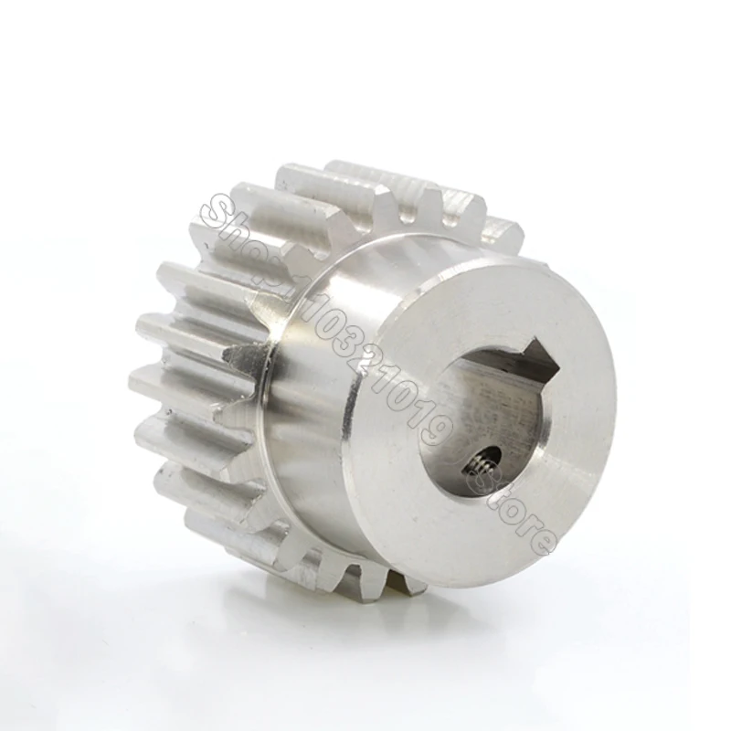 1Pc 1 Module Spur Gear With Keyway Hole 26-50Teeth Stainless Steel 1M Pinion Gear with Step Motor Transmission Parts Bore 8-20mm