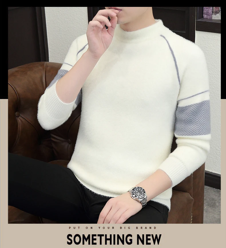 Description Picture 6 of itemMen's Clothing Fashion Sweater For Men Pullovers Knit Men's Sweat-shirt Autumn Casual Hombre Warm Solid Spring Male Streetwear