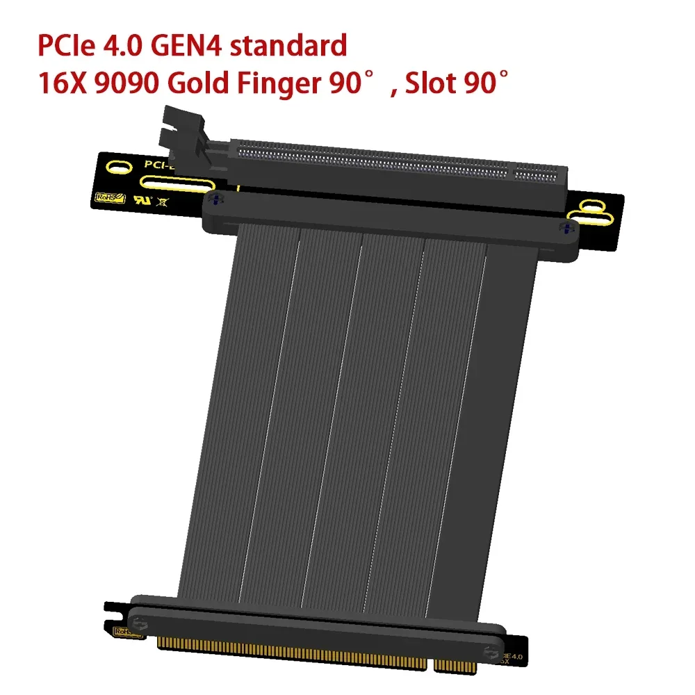 Cabo Extensor de Placa Gráfica Universal Alta Velocidade Placa de Vídeo Chassi Vertical Atx Rtx3090 Rtx4090 Gpu Pci-e 4.0 16x Gen4 Novo - Imagem 3