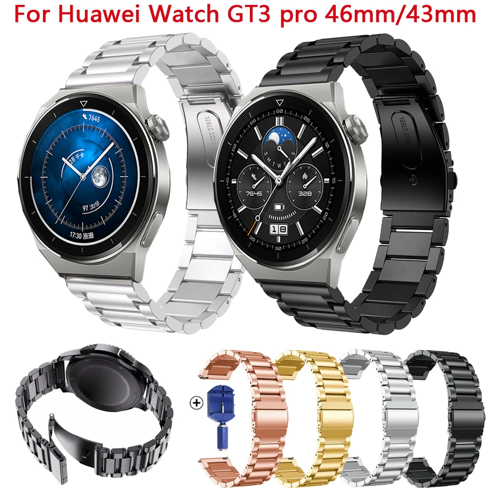 

Correa de Metal para Huawei Watch GT/GT2, pulsera inteligente Honor Magic 2 de 46MM, de acero inoxidable, para GT 2 Pro 20 22mm