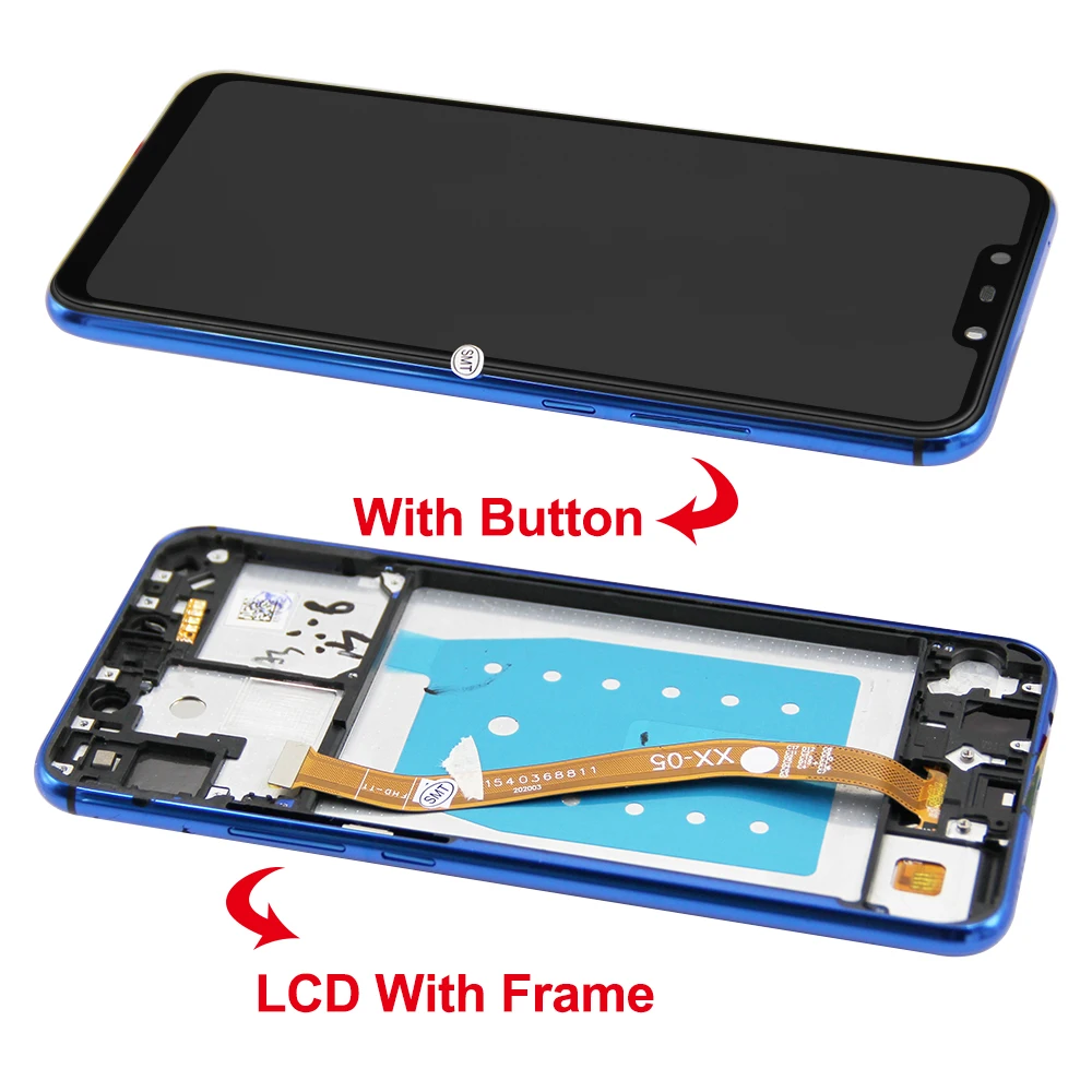 화웨이 노바 3i LCD 디스플레이 용 6.3 인치 프레임 터치 스크린 교체 P 스마트 플러스 디스플레이 INE-LX1 LX2 LCD 화면