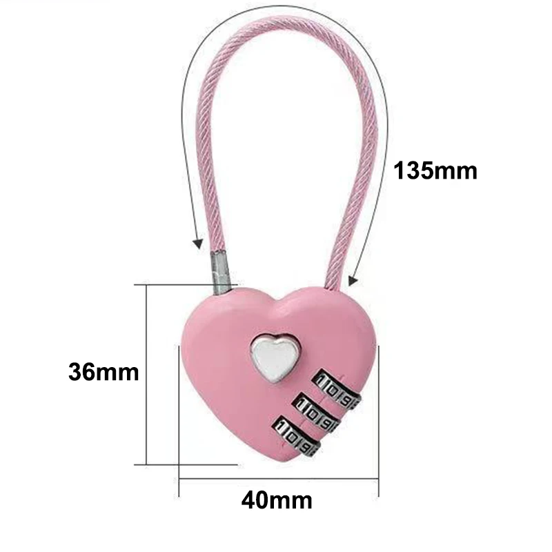 Heart-Shaped Love Lock with Colorful Zinc Alloy Finish