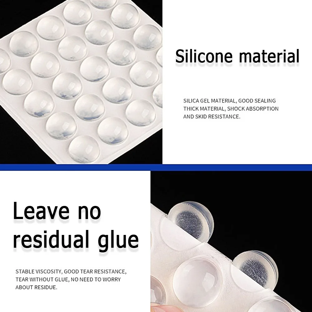 Silicone Anti Slip Pads 100pcs Shock Prevention Silica Gel Damper Transparent Non-slip Rubber Anti-skid Shock Prevention Sticker Noise