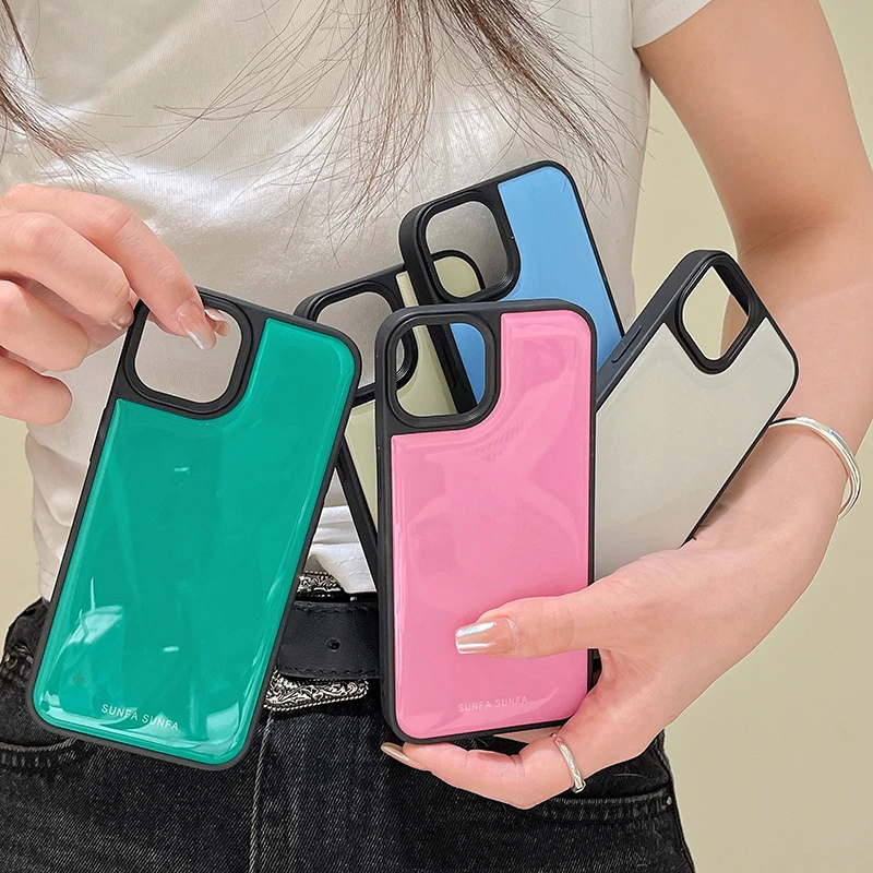 Luxury Stylish Glossy Solid Color Phone Case For iPhone 14 11 12 13 Pro