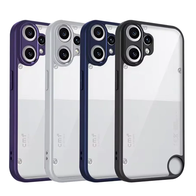 Nothing CMF Phone 2 Pro A001 Hülle Luftpolster Stoßfeste Silikon-Schutzhülle Transparente Matte Rückseite Hartschale für CMF Phone 2 Pro 5G