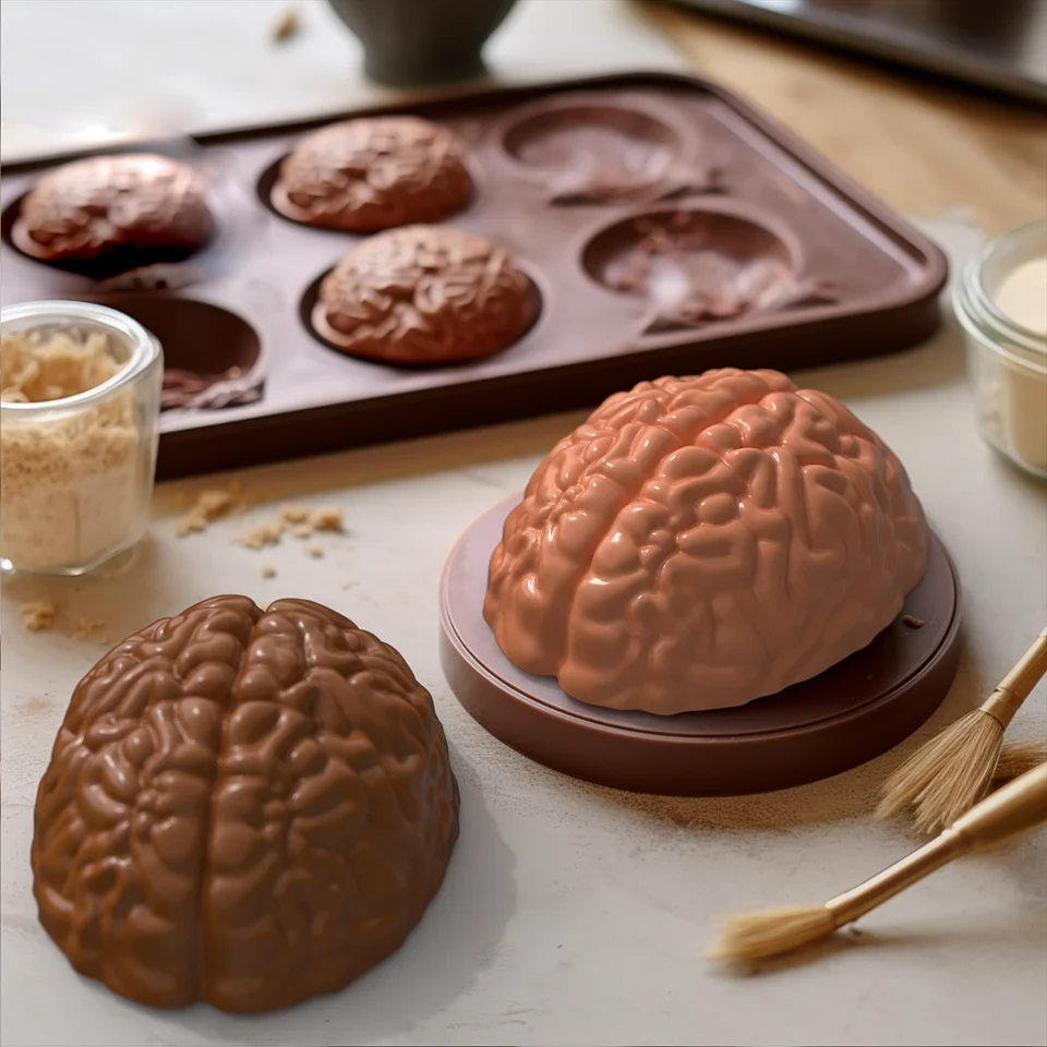 Stampo in silicone a 24 cavità a forma di cervello per fondente, torta, strumenti di cottura per la produzione di cioccolato, caramelle, sapone