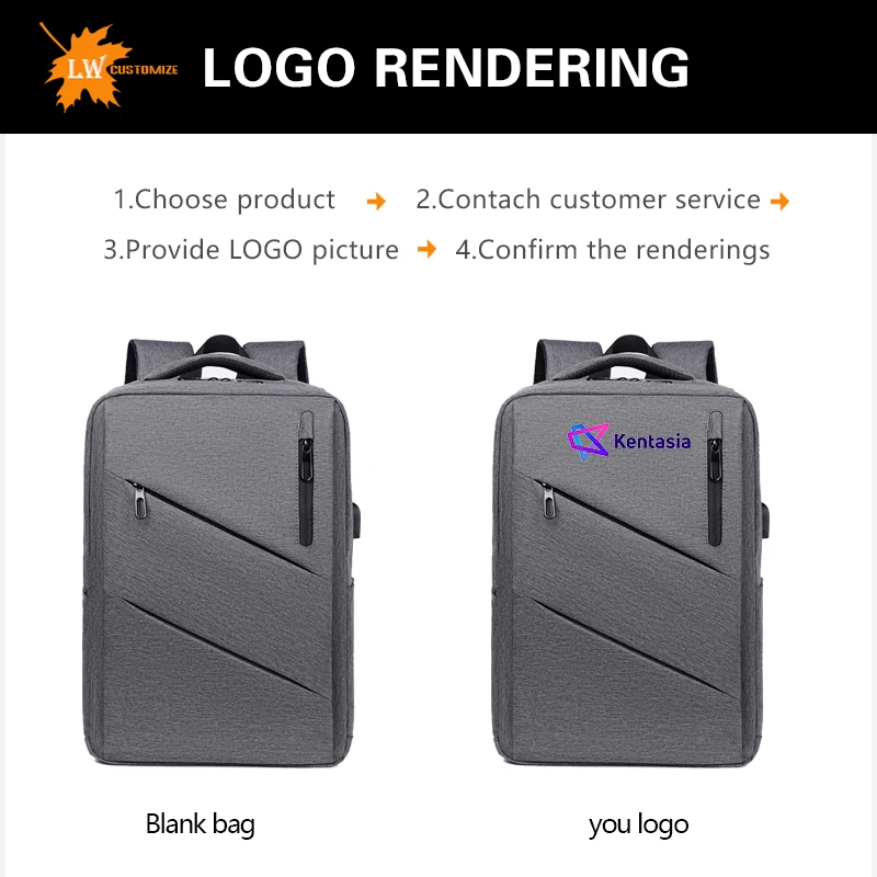 Zaino personalizzato con logo, borsa per computer da 15 e 17 pollici, zaino casual da uomo e da donna per scuola e università, borse con design fai da te - immagine 2
