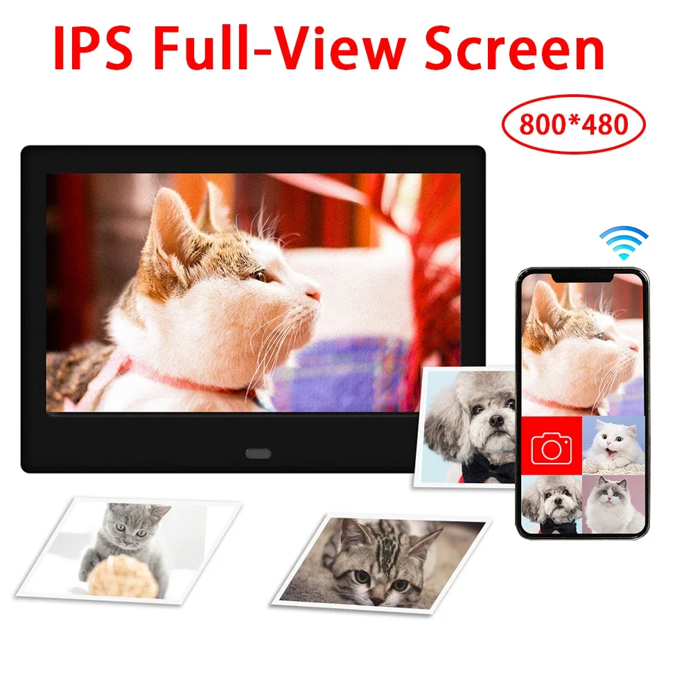 Acrylic Digital Photo Frame 7 Inch LED Digital Picture Photo Frame IPS Full-View Screen Photo Album 800 x 480 Digital Frame Album Music Picture Video acrylic digital photo frame