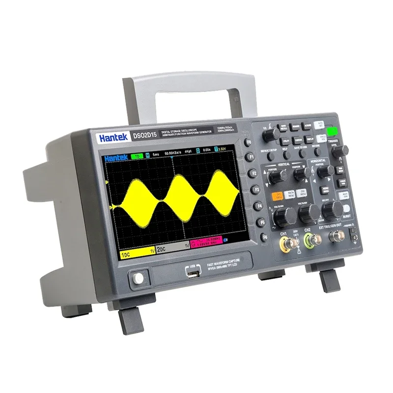 Hantek DSO2D15 Digital Oscilloscope DSO2C10 2D10 2 Channels 150MHz Oscilosc&oacute;pio 25MHz Signal Generator Voltmeter Frequency Meter