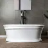 59" Acrylic Bathtub with Non-Slip Design High Gloss White Finish and 53 Gallon Capacity 2