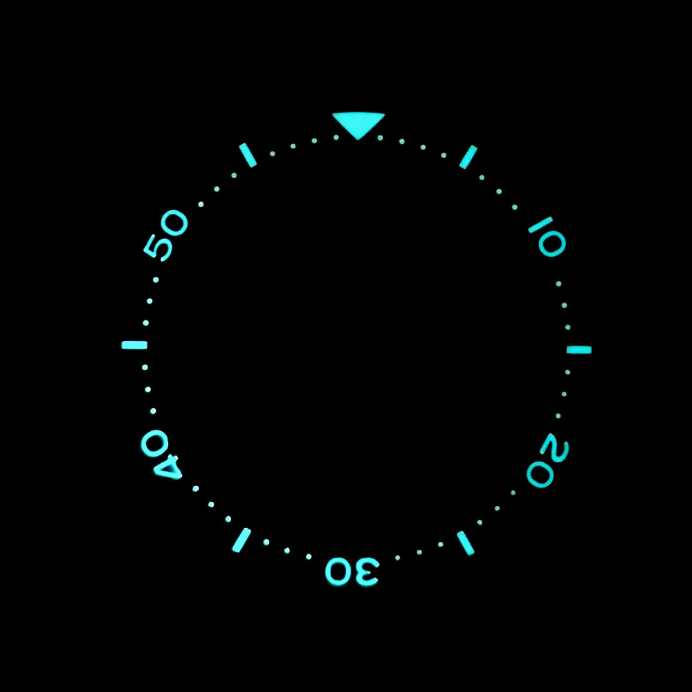 Blue-Green Luminous Ceramic Watch Bezel Insert - Flat Design