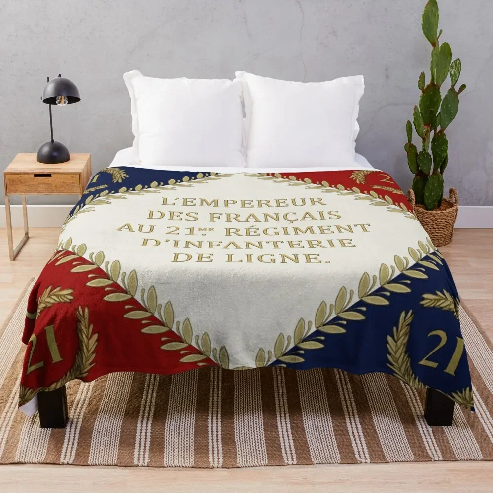 

Napoleonic French regimental flag '21me' 1804 Throw Blanket Flannels Custom Fashion Sofas Decoratives Weighted Blankets