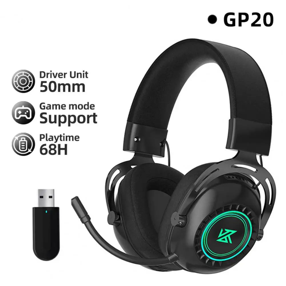 

KZ-GP20 Wireless Headphone Omnidirectional Bluetooth-compatible5.0 2.4G Stereo Gaming Sports Headset with RGB Breathing Light fo