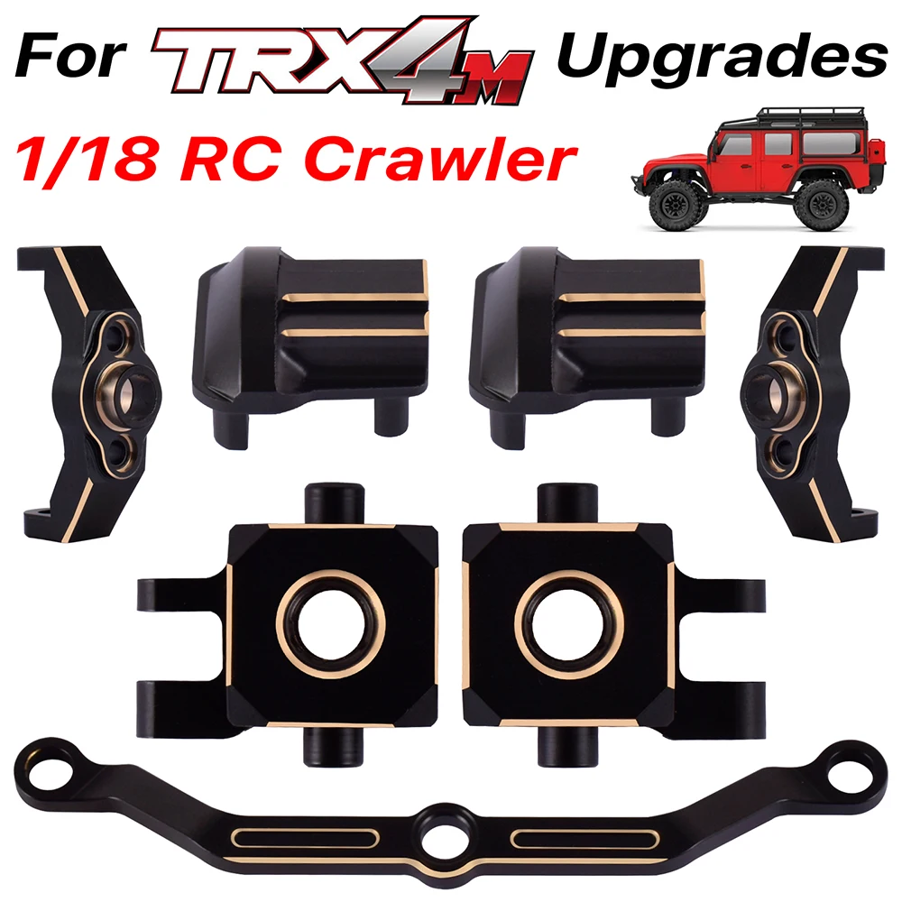 TRX4M 업그레이드 황동 스티어링 링크 너클 Alex Diff 커버 캐스터 블록 Traxxas TRX-4M 1/18 업그레이드 RC 크롤러 디펜더
