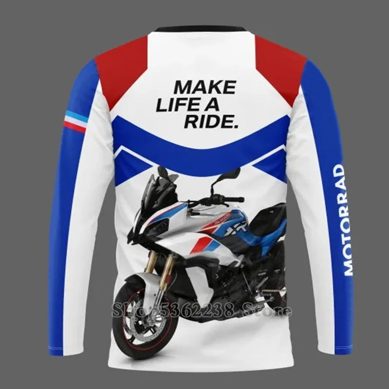 T shirts downhill jerseys racing sportswear men sports tops Motorrad motorcycle racing jerseys for BMW S1000XR adventure riding sport travel long T-Shirt summer anti-UV