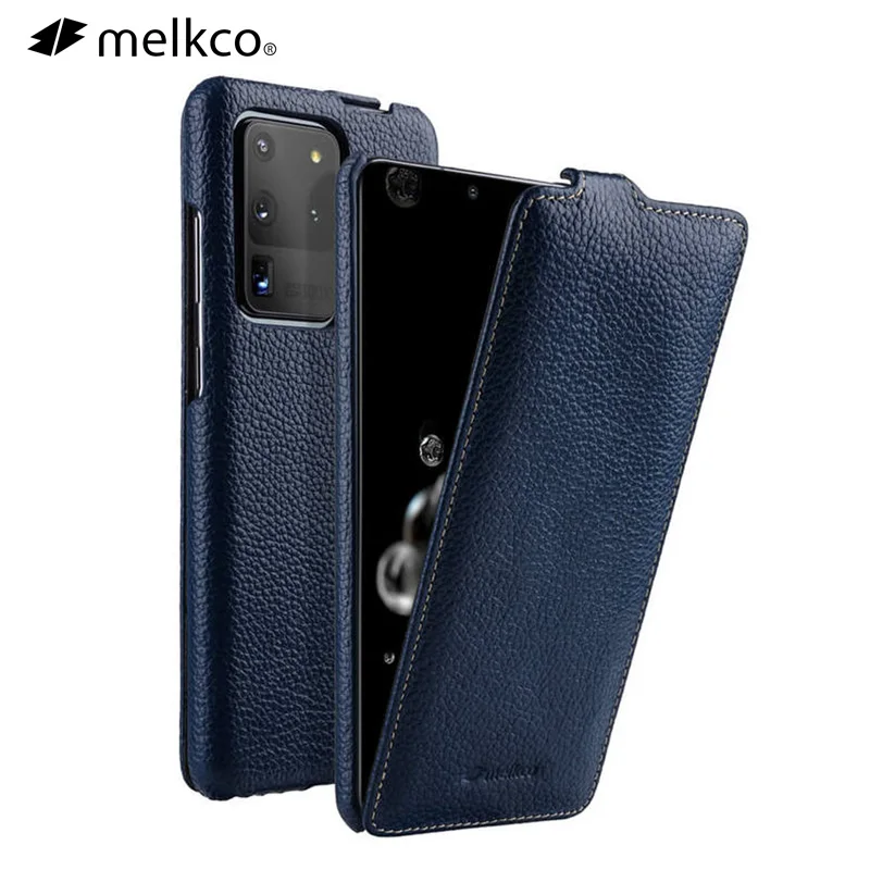 

Melkco Genuine Leather Flip Case for Samsung Galaxy S20 Ultra S20 S10 S9 Plus Cow Business Phone Bag Cover