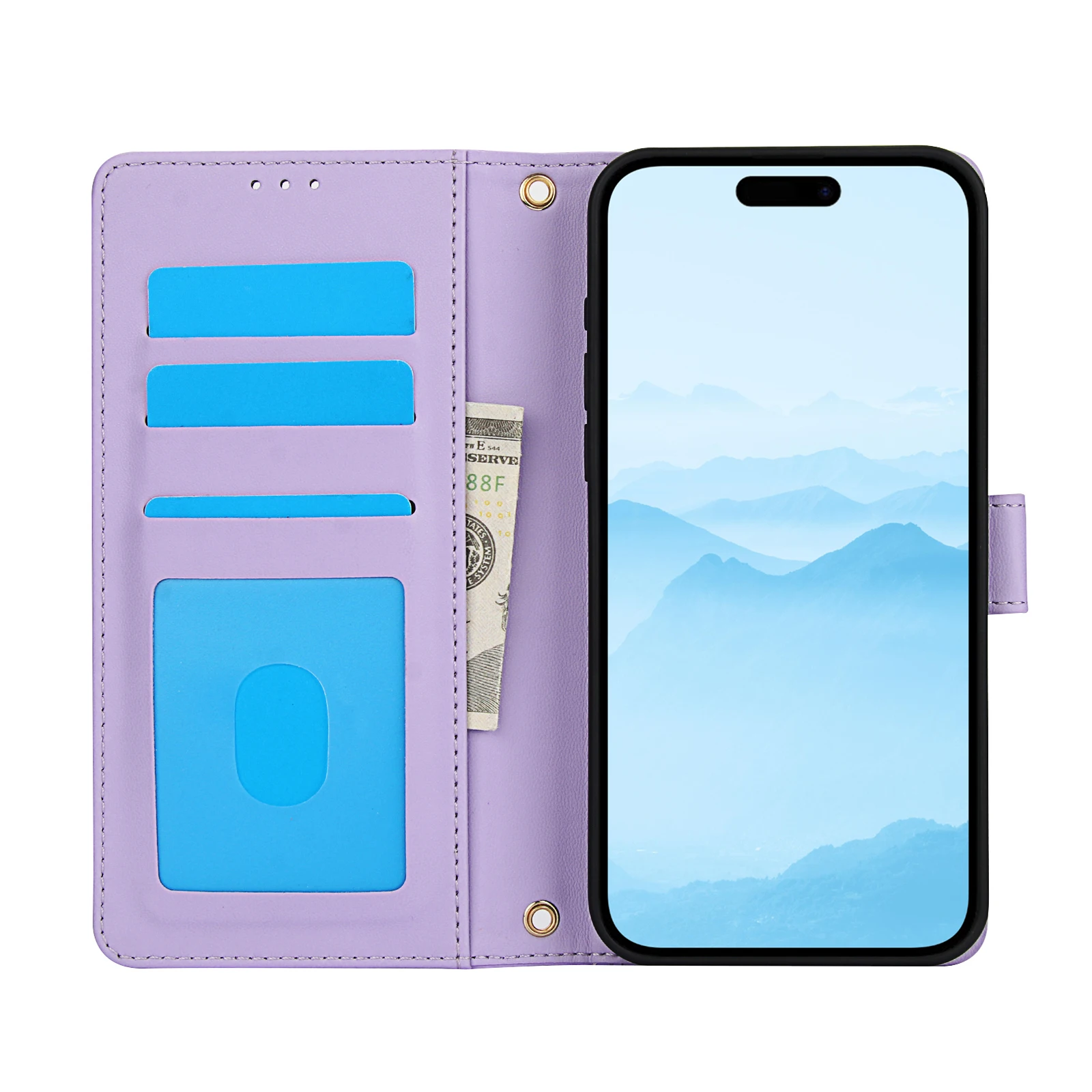 Capa de couro tipo carteira para cartões crossbody Solt para iPhone 16 Pro Max 15 Plus 14 13 12 11 XS XR SE 2022 Capa tipo cordão tipo livro_voghion.com
