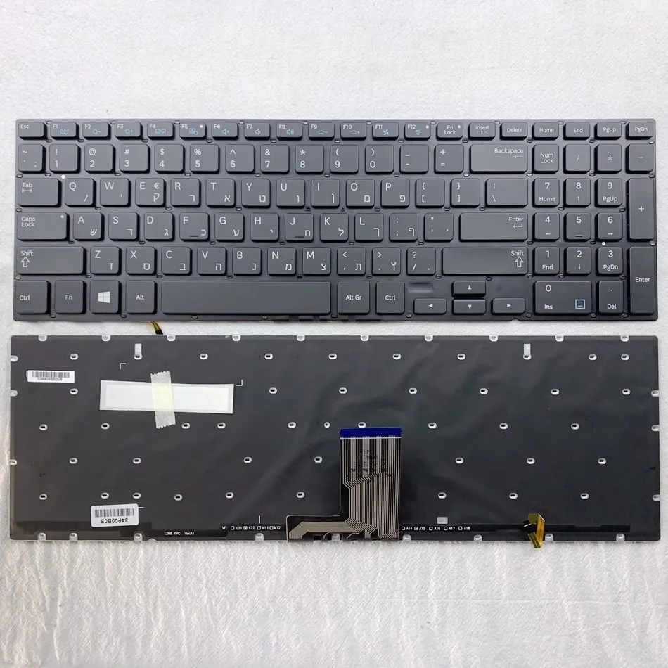 

Hebrew Backlit Keyboard for Samsung NP880Z5E 880Z5E NP870Z5E 870Z5E NP770Z5E 770Z5E NP780Z5E 780Z5E 670Z5 670Z5E HB Layout