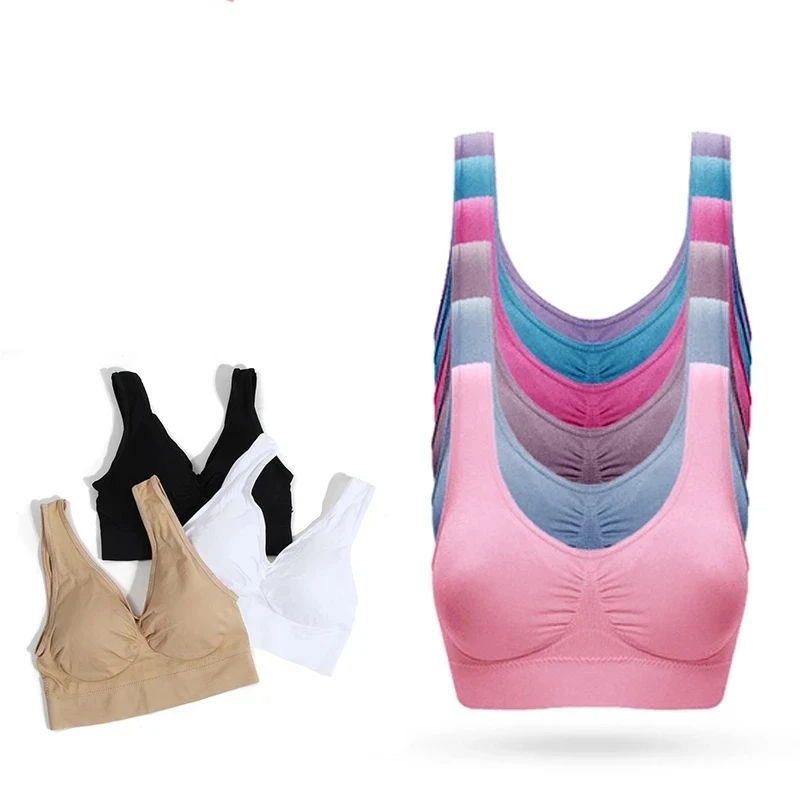 

3pcs/set Sports Bra Plus Size Comfort Soft Fitness Bra Yoga Tops As Seen On TV Set Of 3 Pcs Seamless Bra No Padding Leisure Bras