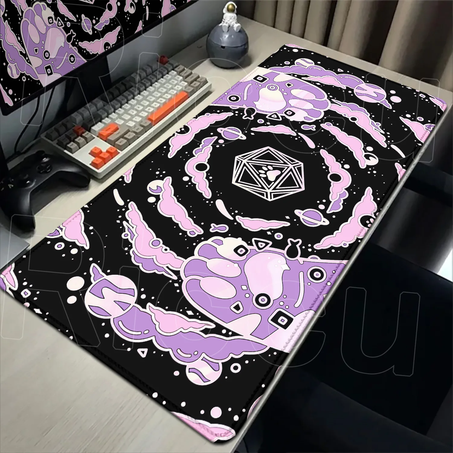 Kawaii Cartoon Katzenpfote Mousepad Niedlicher Anime Computer XXL Mousepad Company Schreibtischunterlage 90x40cm Großes Kissen Bürozubehör Teppich