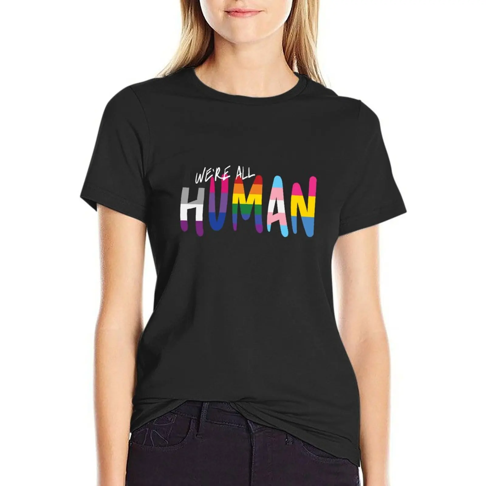 

Human_handwritten, various flags 1 T-Shirt Women clothing Womens clothing t shirt for Women
