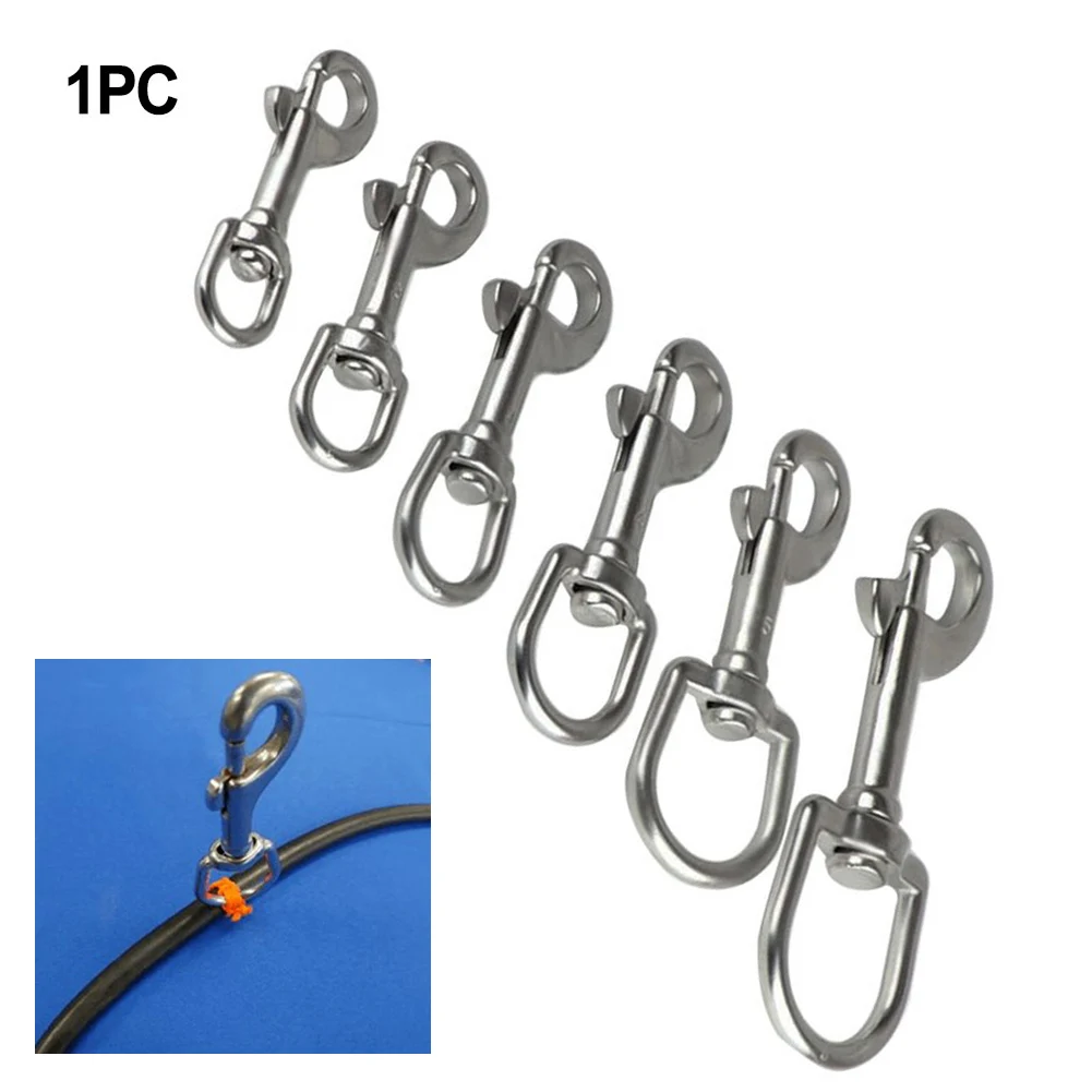 316 Stainless Steel Swivel Eye Bolt Spring Snap Hook Marine Diving D Ring Snap Hooks With Swivel For Scuba Diving Pet Leash 1PC spring snap hook