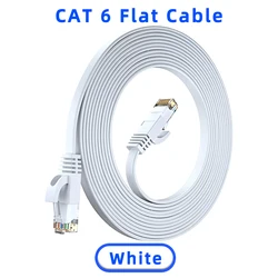 Flat Cat6 Short Ethernet Patch Cable - High - Speed Internet LAN Network Connection - 0.1M - 2 Pack (Cat 6 - white)