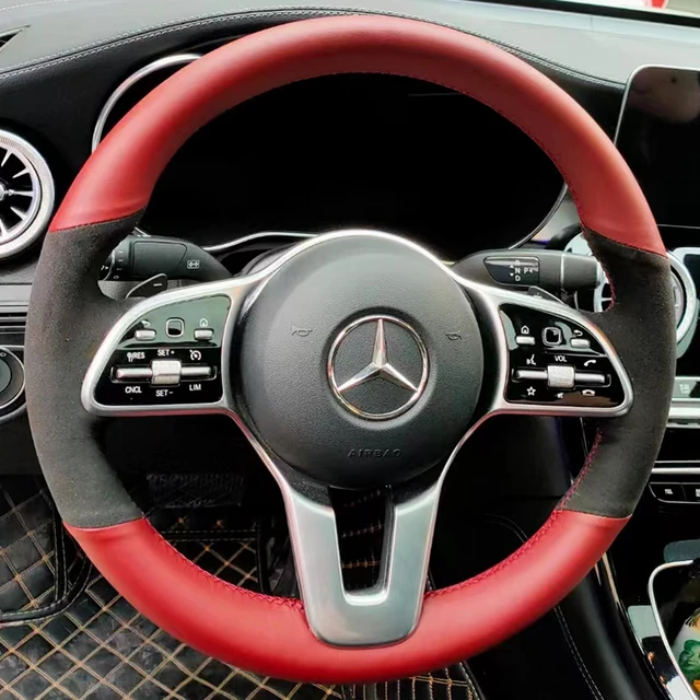 Funda trenzada de cuero Artificial para volante de coche, cosida A mano  para Mercedes Benz clase A 2019-2020 GLC GLB 2020 CLS 2018-2020 - AliExpress