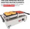 Waffle Maker Thick Swing Type 4 Pcs Professional Use Removable Plates with Nonstick Coating 110V 14"D x 23"W x 12"H 3