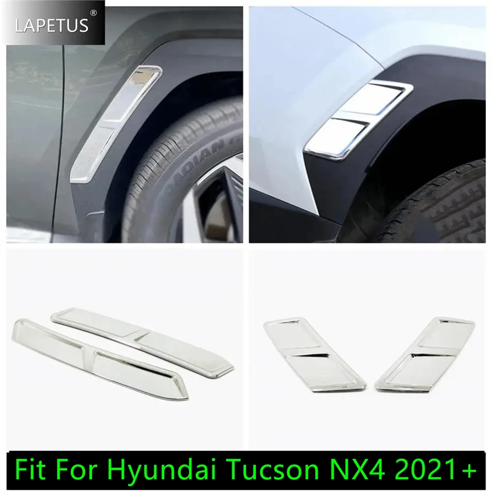 

Car Accessories Front Rear Wheel Eyebrow / Body Air Vent Flow Shape Garnish Panel Cover Trim For Hyundai Tucson NX4 2021 - 2023