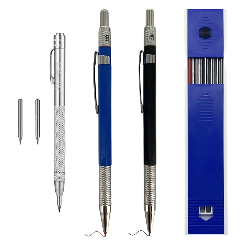 Woodworking Tools Mechanical Carpenter Pencils Kit With 2 Pcs