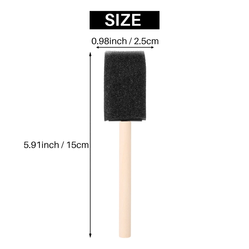 60Pcs Small Foam Paint Brush Sponge Foam Brush Painting Set Wood Handle 1 Inch Paint Brushes Tools Painting Set For Kids