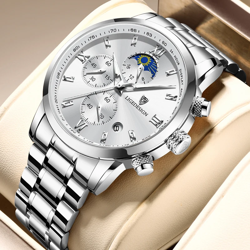 LIGE Fashion Date Quartz Men Watches Top Brand Luxury Male Clock Chronograph Sport  Big Mens Wrist Watch Relogio Masculino