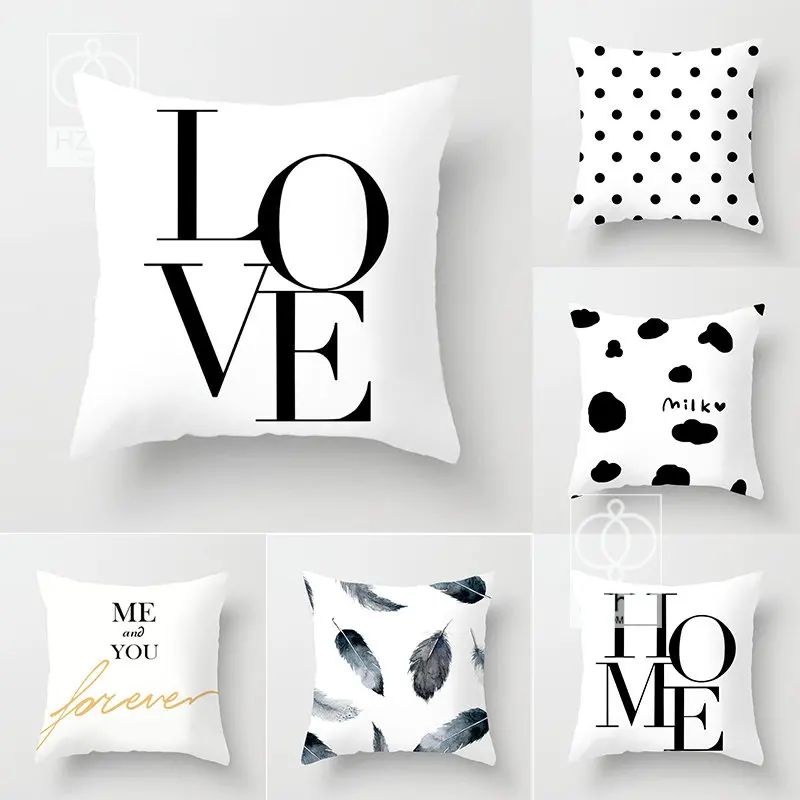 New Style Pillowcase Black and White 45X45cm Geometric Portrait Modern  Exquisite for Home Sofa Office Cushion Body Pillow Cover - AliExpress