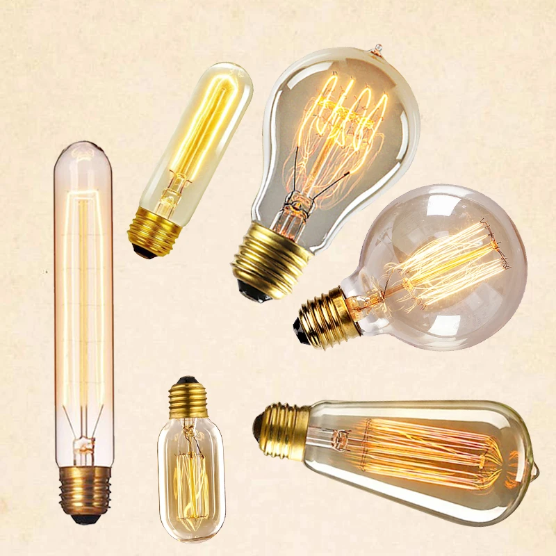 Edison Light Bulb Vintage E27 40w 220v Ampoule Filament Incandescent Indoor Decor Lamp