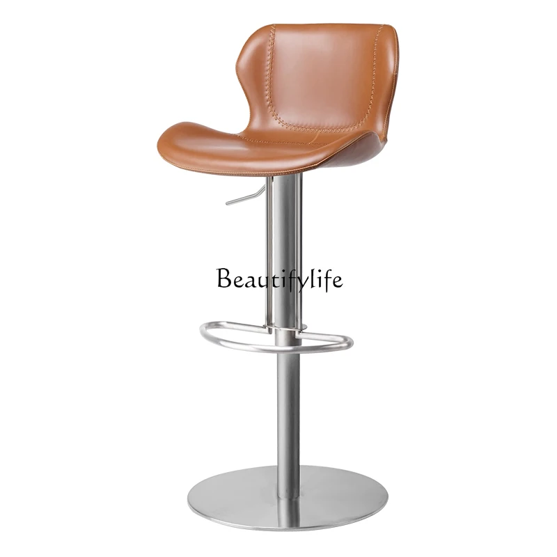 Modern Light Luxury Bar Stool Home Bar Kitchen Island Rotatable Lifting Barstool