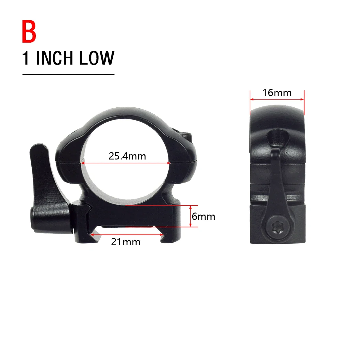 Enhanced Quick Release Steel Scope Rings - Adjustable Profile, 2-Pack