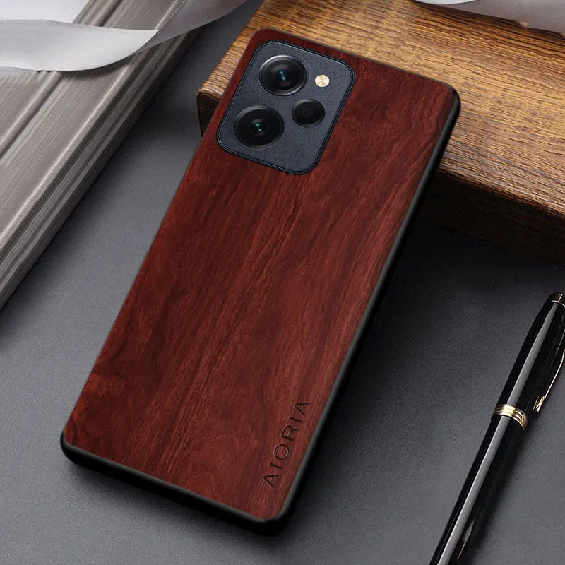 Wooden Pattern PU Leather Cover - Unique & Lightweight Phone Case