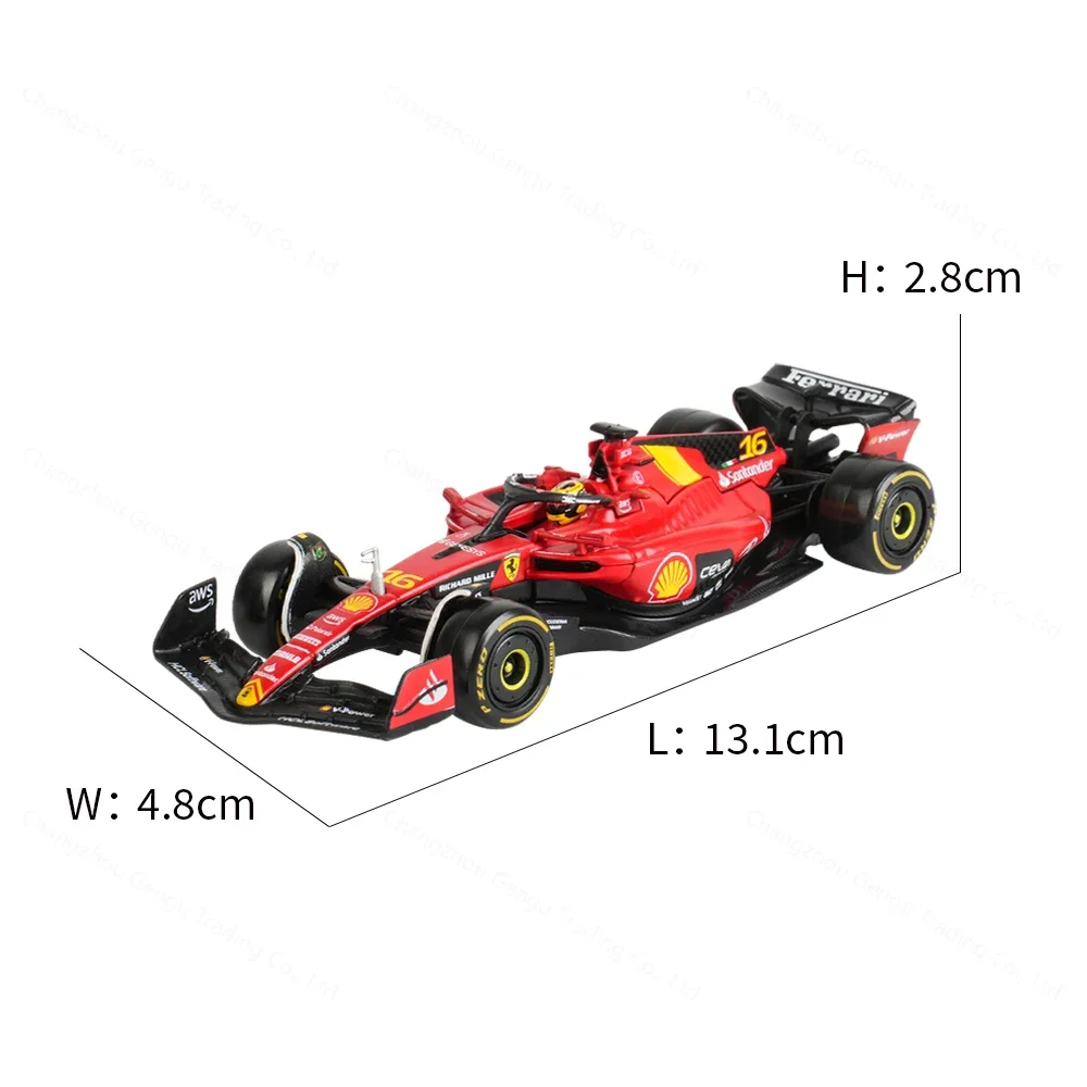 Bburago 1:43 2023 Ferrari Monza SF23 #16 F1 Formula Car Die Cast Vehicles Collectible Model Racing Toys Acrylic Box 5
