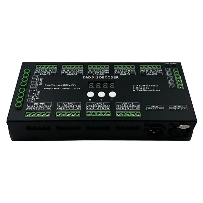B68C DC9-24V 2A/CH DMX RGBW LED 디지털 디스플레이 디코더..