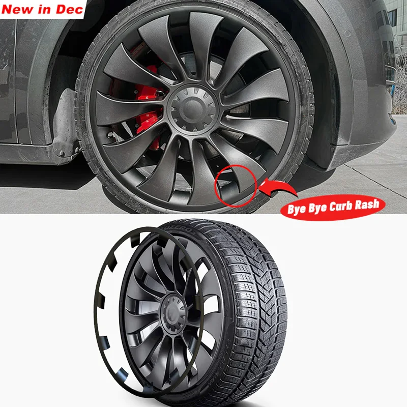 21 Inch Wheel Hub Protection For Tesla Model Y Performance Rim Patch Protectors ABS Wheel Covers hubcaps Wheel Hub Covers Wheel Hub Caps